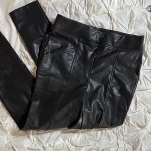 Sleek Black Leatherette Leggings